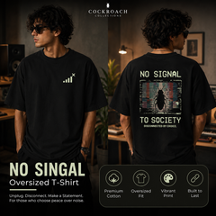 Men’s Oversized T-Shirt - No Signal (225 GSM heavyweight fabric)