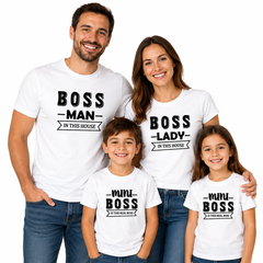 Family Boss Matching Round Neck T-Shirt for Son – Mini Boss - (170 GSM) single jersey
