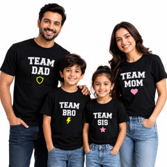 Family Team Matching Round Neck T-Shirt for Daughter – Team Sis - (170 GSM) single jersey