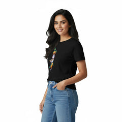 Women’s Graphic Print Round Neck T-Shirt- Krishna (170 GSM single jersey)