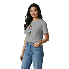 Women’s Graphic Print Round Neck T-Shirt- Krishna (170 GSM single jersey)