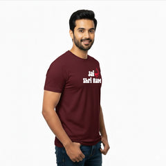 Men’s Graphic Print Round Neck T-Shirt- Jai Shree Ram (170 GSM single jersey)