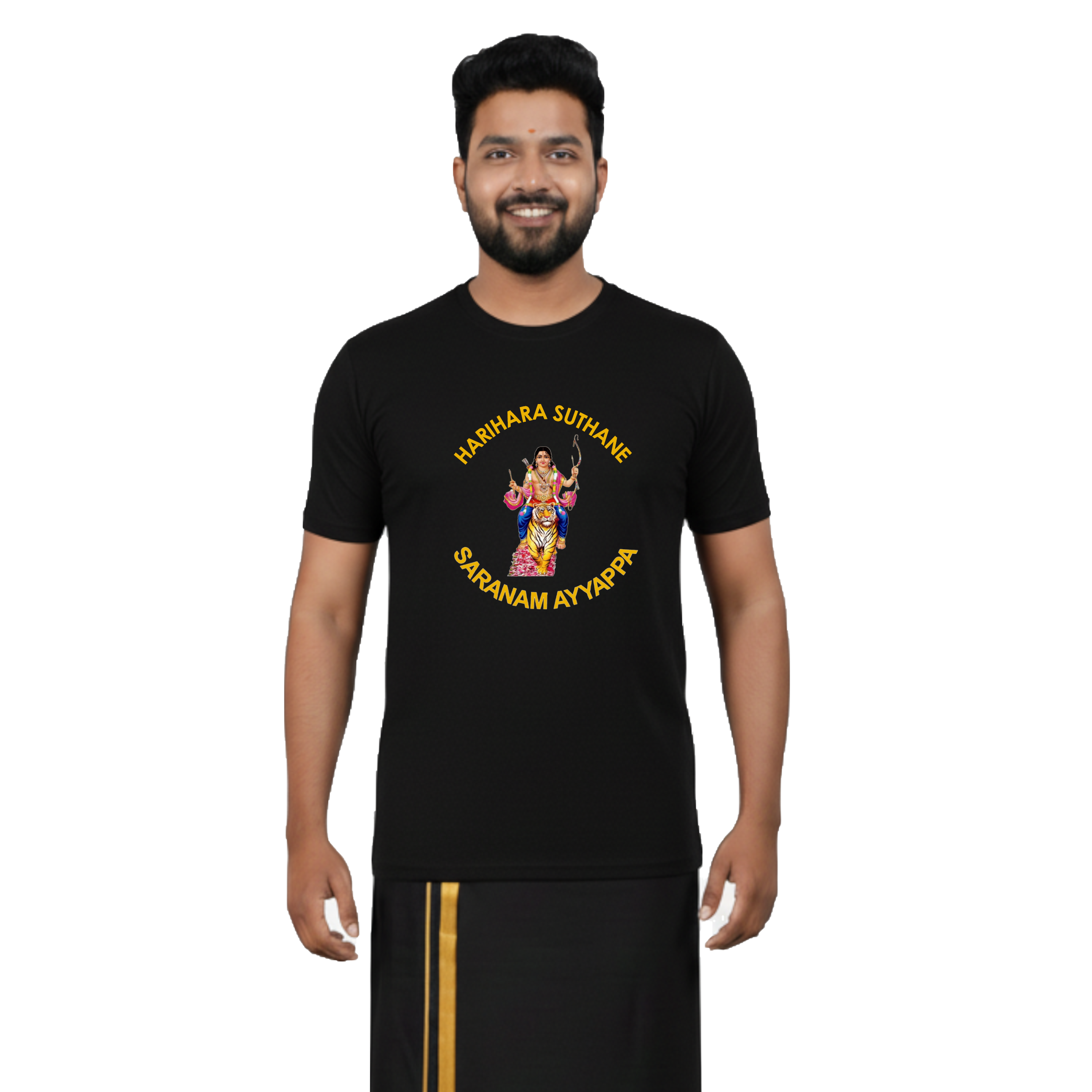 Men’s Graphic Print Round Neck T-Shirt- Ayyappan (170 GSM single jersey)