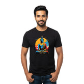 Men’s Graphic Print Round Neck T-Shirt- Buddha (170 GSM single jersey)