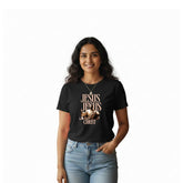 Women’s Graphic Print Round Neck T-Shirt-Jesus(170 GSM single jersey)