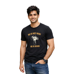 Men’s Graphic Print Round Neck T-Shirt-Jesus(170 GSM single jersey)