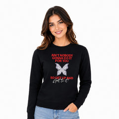 Women’s Graphic Print Round Neck Sweatshirt - 270 GSM