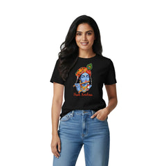 Women’s Graphic Print Round Neck T-Shirt- Krishna (170 GSM single jersey)