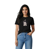 Women’s Graphic Print Round Neck T-Shirt- Krishna (170 GSM single jersey)