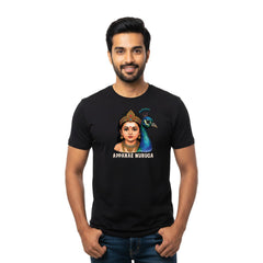 Men’s Graphic Print Round Neck T-Shirt- Murugan (170 GSM single jersey)