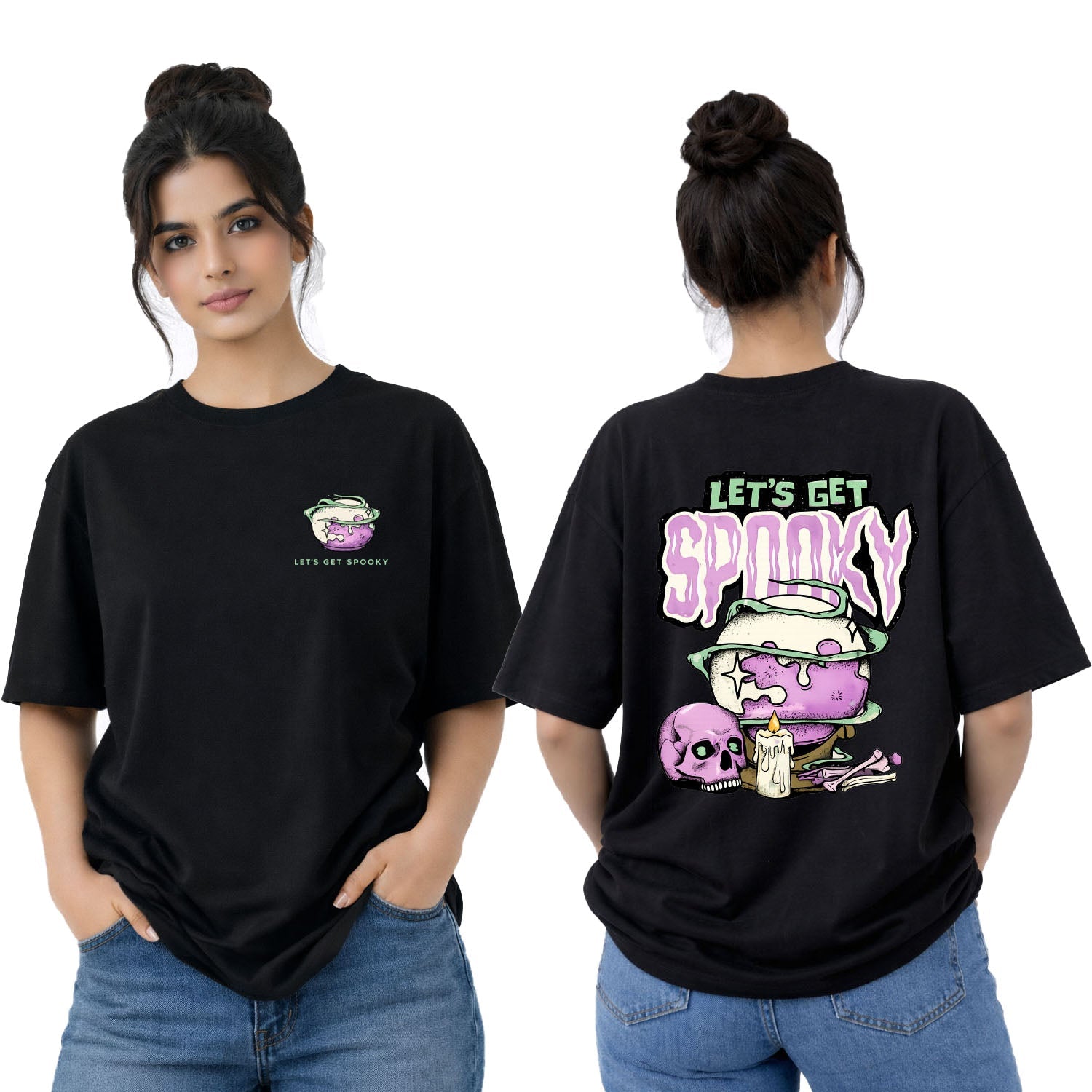 Women’s Oversized Graphic T-Shirt - Spooky (225 GSM heavyweight fabric)