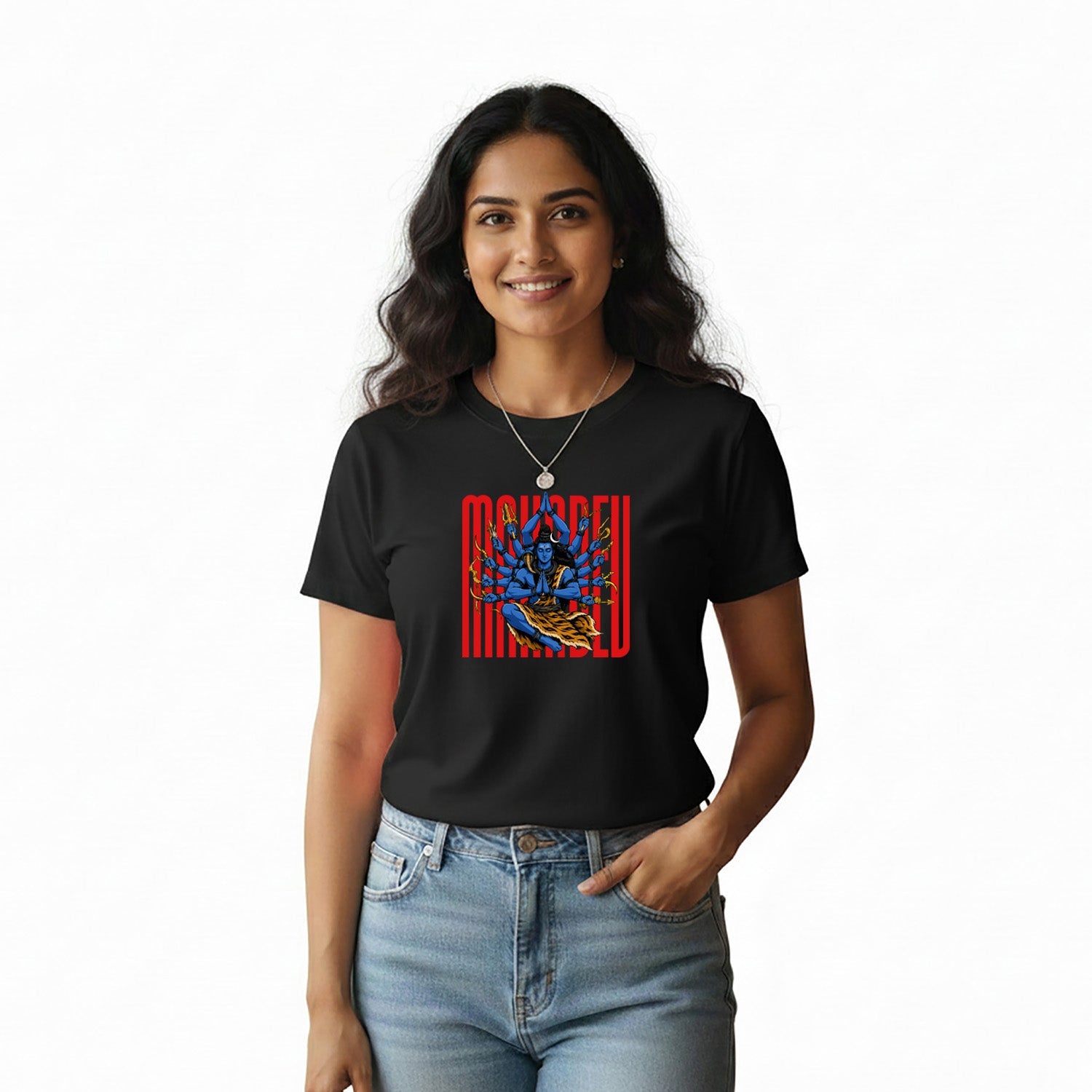 Women’s Graphic Print Round Neck T-Shirt - Shivan (170 GSM single jersey)