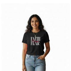 Women’s Graphic Print Round Neck T-Shirt-Jesus(170 GSM single jersey)