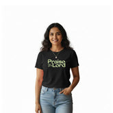 Women’s Graphic Print Round Neck T-Shirt-Jesus(170 GSM single jersey)