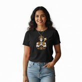 Women’s Graphic Print Round Neck T-Shirt- Hanuman(170 GSM single jersey)