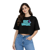Women’s Oversized Half Sleeve Crop Top - Be Unique (220 GSM Interlock Fabric)