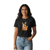 Women’s Graphic Print Round Neck T-Shirt- Jai Shree Ram (170 GSM single jersey)