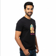 Men’s Graphic Print Round Neck T-Shirt- Buddha (170 GSM single jersey)