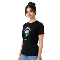 Women’s Graphic Print Round Neck T-Shirt-(170 GSM single jersey)