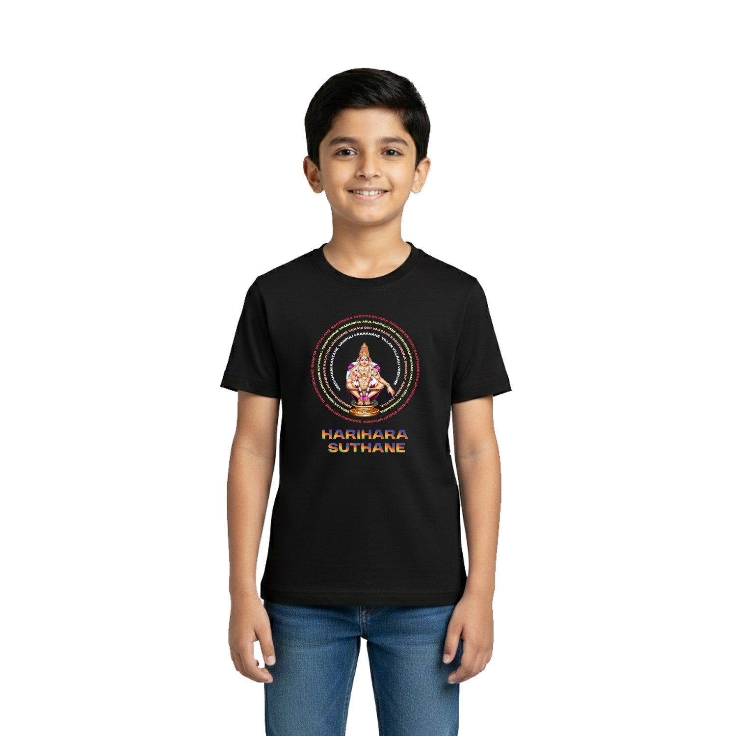 Boy’s Graphic Print Round Neck T-Shirt- Ayyappan