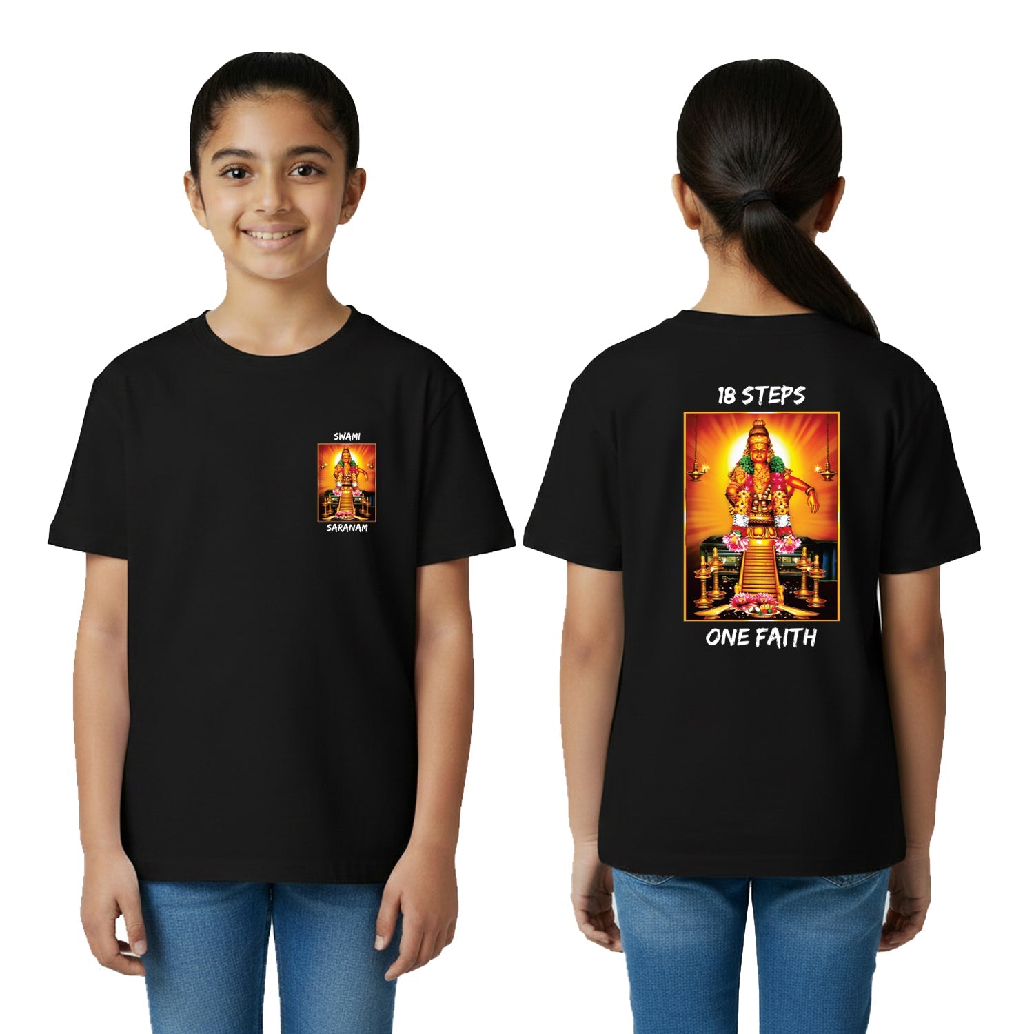 Girl’s Graphic Print Round Neck T-Shirt- Ayyappan