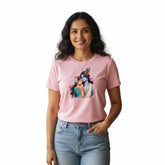Women’s Graphic Print Round Neck T-Shirt- Krishna (170 GSM single jersey)
