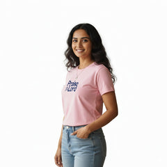Women’s Graphic Print Round Neck T-Shirt-Jesus(170 GSM single jersey)