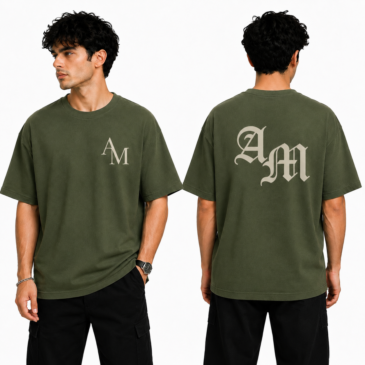 Men’s Oversized Graphic Print T-Shirt - AM Design