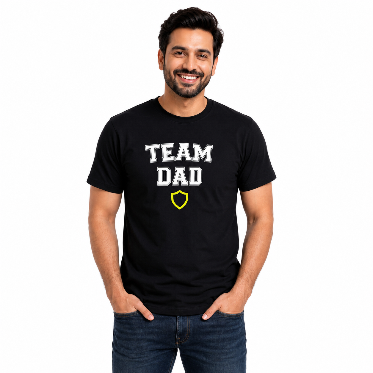 Family Team Matching Round Neck T-Shirt for Dad – Team Dad - (170 GSM) single jersey