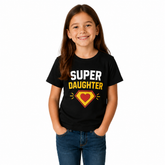 Superhero Family Round Neck T-Shirt for Daughter-Super Daughter- (170 GSM) single jersey