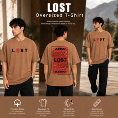 Men’s Oversized T-Shirt - Lost (225 GSM heavyweight fabric)