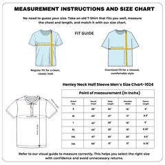 Men's Plain Henley Neck T-shirt- 190 GSM Single jersey