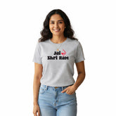 Women’s Graphic Print Round Neck T-Shirt- Jai Shree Ram (170 GSM single jersey)
