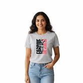 Women’s Graphic Print Round Neck T-Shirt-Jesus(170 GSM single jersey)