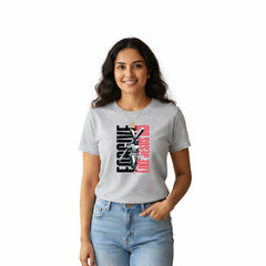 Women’s Graphic Print Round Neck T-Shirt-Jesus(170 GSM single jersey)