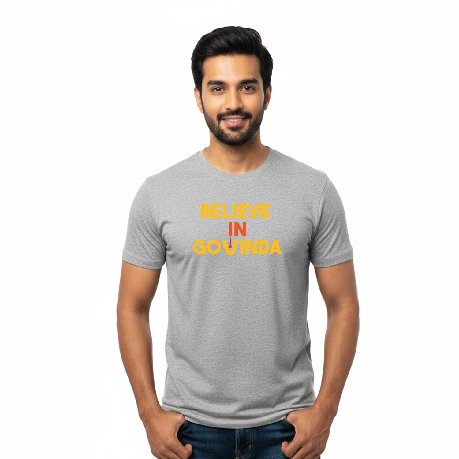 Men’s Graphic Print Round Neck T-Shirt-Tirupathi Balaji (170 GSM single jersey)