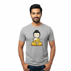Men’s Graphic Print Round Neck T-Shirt- Buddha (170 GSM single jersey)
