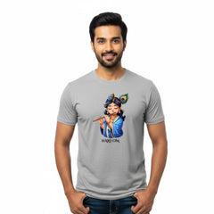 Men’s Graphic Print Round Neck T-Shirt- Krishna (170 GSM single jersey)