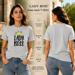 Women's Crew Neck t-shirt - Lady Boss (170 GSM single jersey)