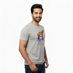 Men’s Graphic Print Round Neck T-Shirt- Krishna (170 GSM single jersey)