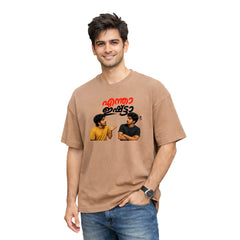 Crew Neck oversized t-shirt - എന്താ ഇഷ്ടാ(225 GSM heavyweight fabric)
