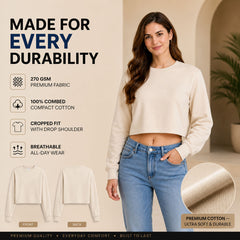 Women’s Plain Oversized Full Sleeve Crop Top