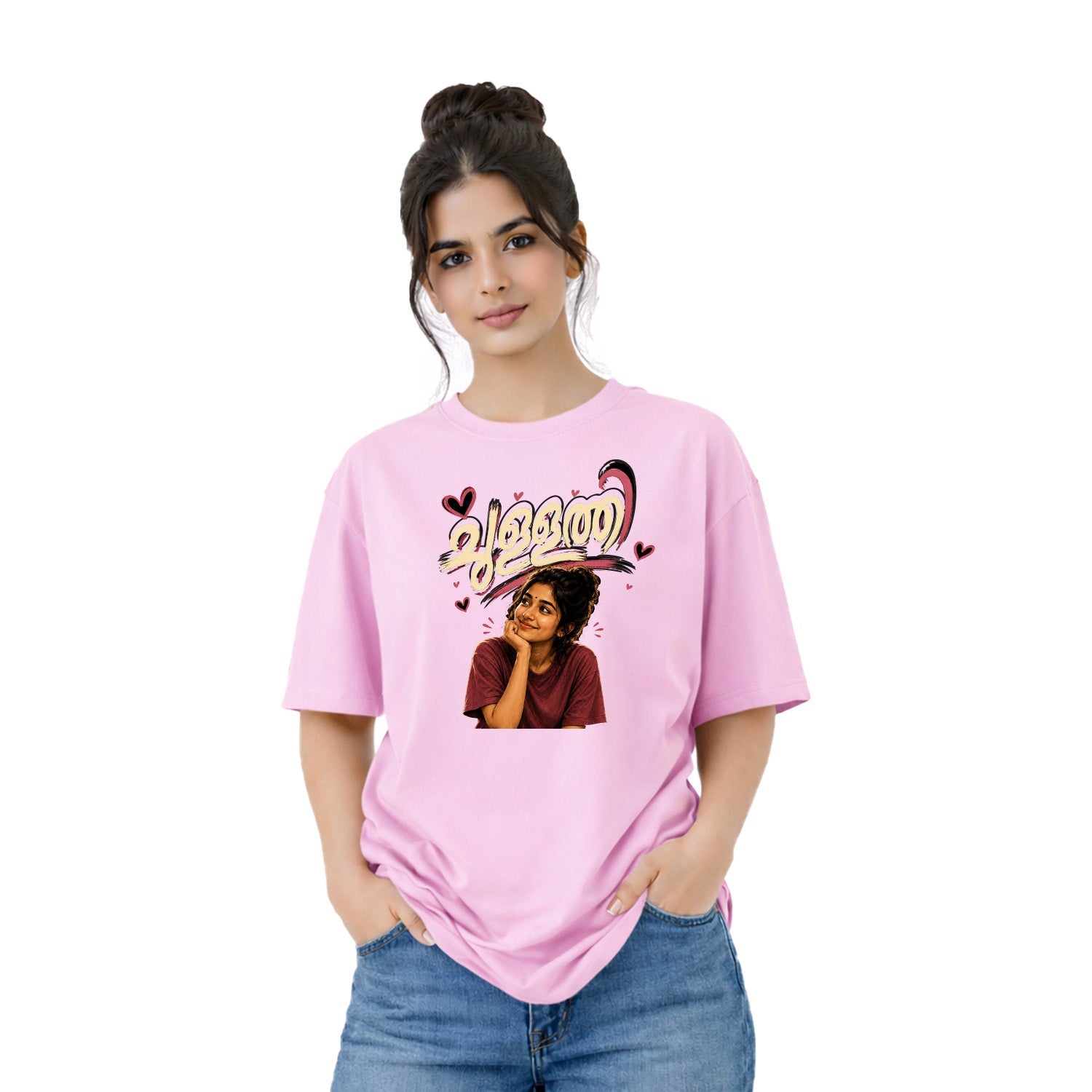 Crew Neck oversized t-shirt - ചുള്ളത്തി(225 GSM heavyweight fabric)