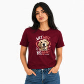 Dog Lover's Round Neck T-Shirts For Women - Big Heart - (170 GSM) single jersey