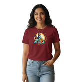 Women’s Graphic Print Round Neck T-Shirt- Jai Shree Ram (170 GSM single jersey)