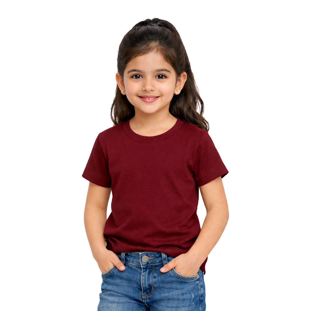 Girl’s Plain Round Neck T-Shirt