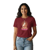 Women’s Graphic Print Round Neck T-Shirt- Buddha (170 GSM single jersey)