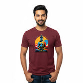 Men’s Graphic Print Round Neck T-Shirt- Buddha (170 GSM single jersey)