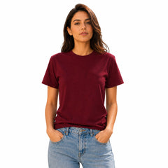 Women’s Plain Round Neck T-Shirt -190 GSM Single Jersey