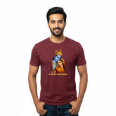 Men’s Graphic Print Round Neck T-Shirt- Krishna (170 GSM single jersey)